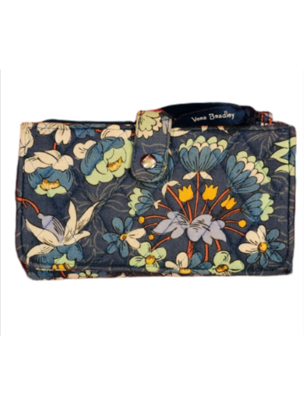 Vera Bradley Floral Trifold Wallet Blue Green
